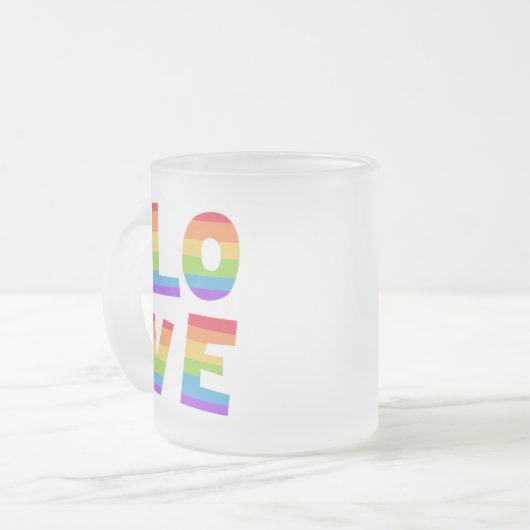 Tasse Givré Gay pride LGBT rainbow flag L'amour est l'amour LG (Devant gauche)