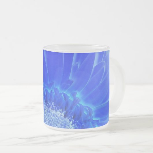 Tasse Givré gerbera bleu électrique (Devant droit)
