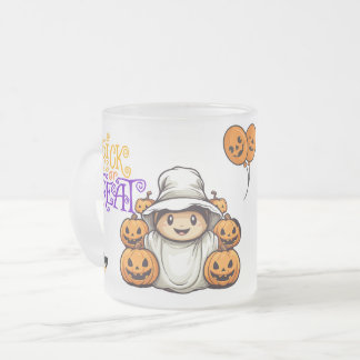Tasse Givré Ghost mignon avec Bac Citrouille ou traiter Hallow