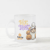 Tasse Givré Ghost mignon avec Bac Citrouille ou traiter Hallow (Gauche)