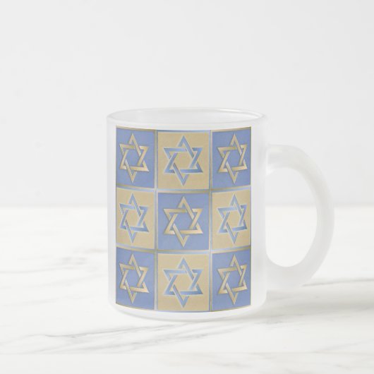 Tasse Givré Gold Blue Star de David Art Panels (Droit)