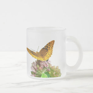 Tasse Givré Grand Papillon Fritillaire Spangé sur Milkweed