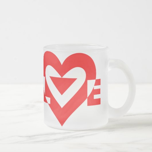 Tasse Givré Graphique d'amour cool, Rouge (Droit)
