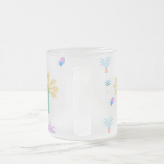 Tasse Givré Graphisme Rétro Palmiers (Poignée)