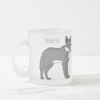 Gray wolf with pipe cartoon