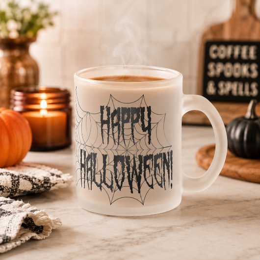 Tasse Givré Halloween Doigts et Toile d'araignée