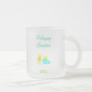 Tasse Givré Hatchs de Pâques Petite Musique en Verre Dépoli