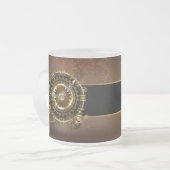Tasse Givré Horloge Steampunk avec des engrenages anciens (Devant gauche)