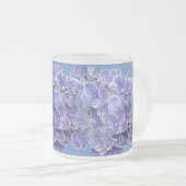 Tasse Givré Hydrangée bleue avec verre de thé Motif à la front (Devant droit)