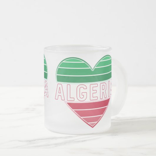 Tasse Givré I Heart Algérie, couleurs du drapeau dégradant (Devant droit)