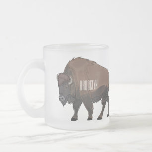 Tasse Givré Illustration de bison de dessin animé
