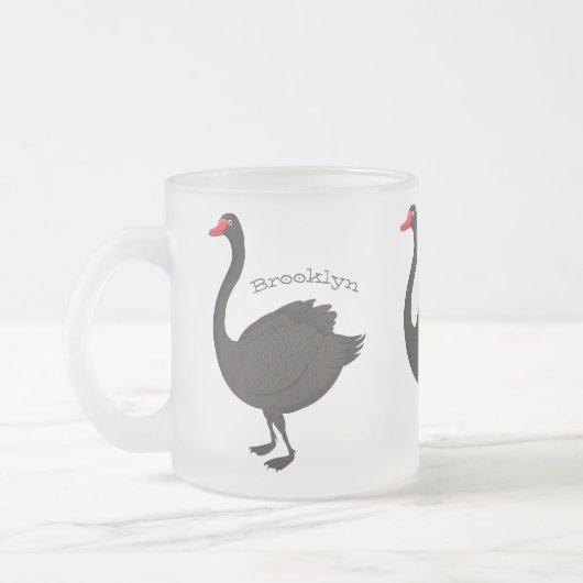 Tasse Givré Illustration de cygne noir (Gauche)