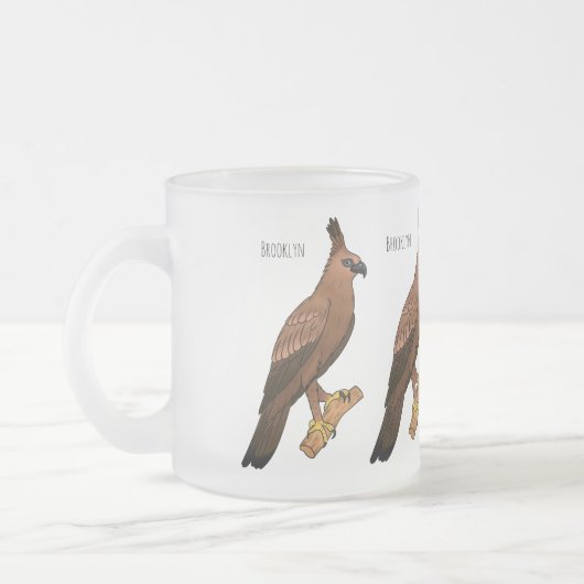 Tasse Givré Illustration de dessin animé d'aigle de Java (Gauche)