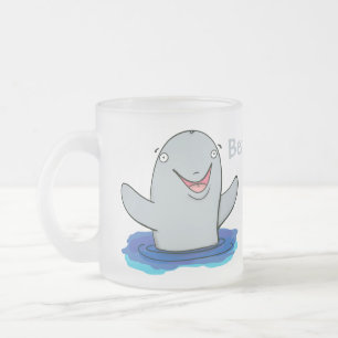Tasse Givré Illustration de dessin animé de marsouin heureux a