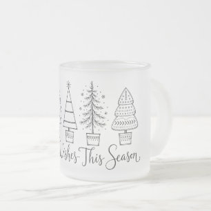 Tasse Givré Illustration de la ligne d'arbre de Noël cosy