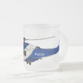 Tasse Givré Illustration de l'hélicoptère de police (Devant droit)