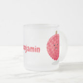 Tasse Givré Illustration de litchee rose mignon (Devant droit)