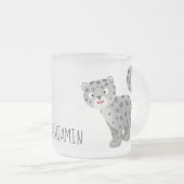 Tasse Givré Illustration de mignon léopard des neiges (Devant droit)