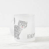 Tasse Givré Illustration de mignon léopard des neiges (Devant gauche)