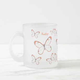 Tasse Givré Illustration de papillon en verre