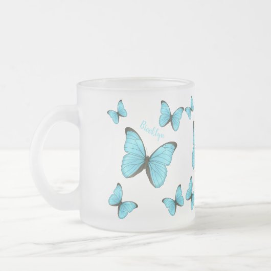 Tasse Givré Illustration de papillons Morpho (Gauche)