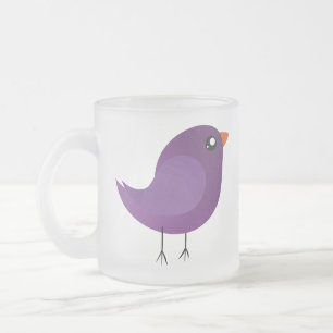 Tasse Givré Illustration de petit oiseau violet mignon