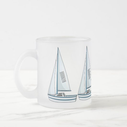 Tasse Givré Illustration de voilier (Gauche)