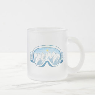 Tasse Givré Illustration des lunettes de ski de montagne