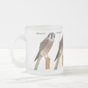 Tasse Givré Illustration d'oiseau américain Kestrel