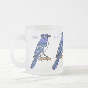 Tasse Givré Illustration d'oiseau de jay bleu