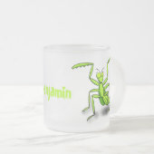Tasse Givré Illustration drôle de mante verte en prière (Devant droit)