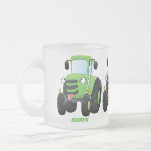 Tasse Givré Illustration du joli joyeux tracteur agricole vert