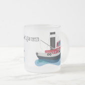 Tasse Givré Illustration d'un bateau à chalutier mignon (Devant droit)