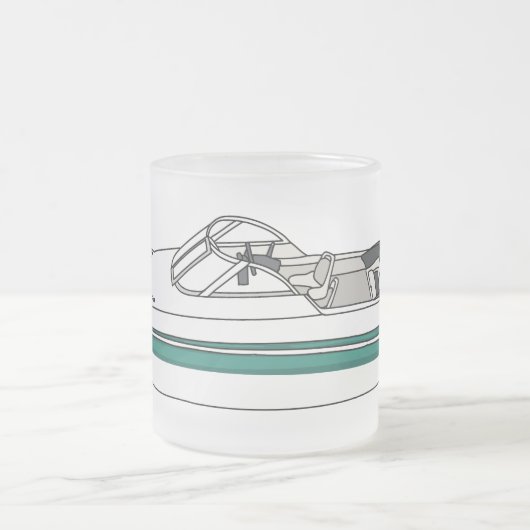 Tasse Givré Illustration d'un bateau à moteur (Centre)