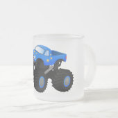 Tasse Givré Illustration d'un camion monstre bleu mou (Devant droit)