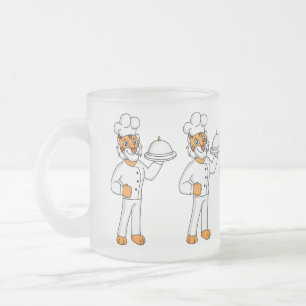 Tasse Givré Illustration d'un chef tigre drôle et mignon