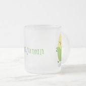 Tasse Givré Illustration d'une caricature de maïs joyeux (Devant droit)