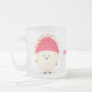 Tasse Givré Illustration mignon du ramboutan rose