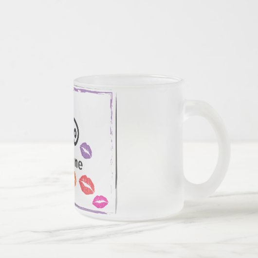Tasse Givré Illustration Whimsical Colorful KISSES (Droit)