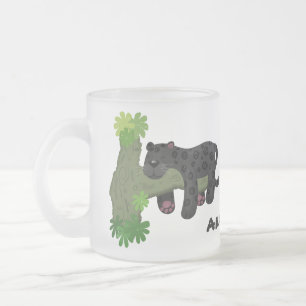 Tasse Givré Image de dessin animé de chat en panthère noire ja