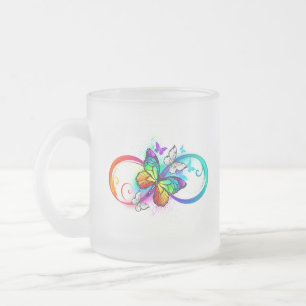 Tasse Givré Infini lumineux avec papillon arc-en-ciel
