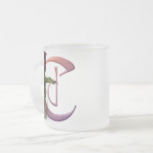 Tasse Givré Initiale colorée C de calla (Devant gauche)