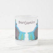 Tasse Givré Ippopotame drôle mignon avec dessin animé d'oiseau (Centre)