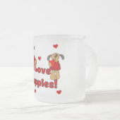 Tasse Givré J'aime des T-shirts et des cadeaux de chiots (Devant droit)