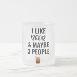 Tasse Givré J'Aime La Bière Et Peut-Être 3 Personnes