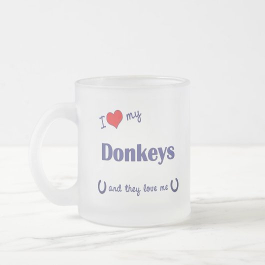 Tasse Givré J'aime mes ânes (les ânes multiples) (Gauche)