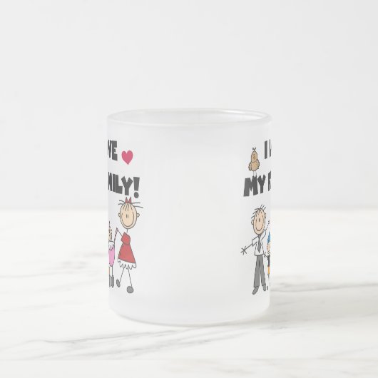 Tasse Givré J'aime mes T-shirts et cadeaux de famille (Centre)