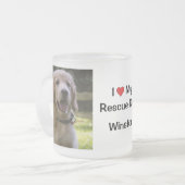 Tasse Givré J'aime mon chien Secouru | nom et photo (Devant gauche)