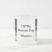 Tasse Givré J'aime mon chien Secouru | nom et photo (Centre)