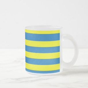 Tasse Givré Jaune vif et rayures bleues